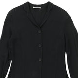 Emporio Armani Long Sleeve Top - Large Black Viscose Blend