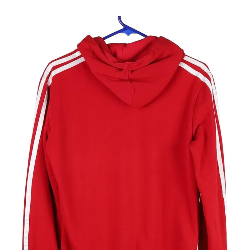 Age 13-14 Adidas Spellout Hoodie - Small Red Cotton Blend