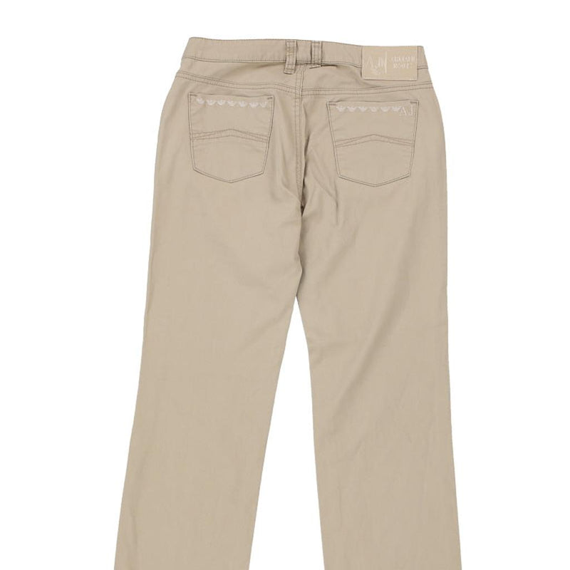 Armani Jeans Trousers - 30W UK 8 Beige Cotton