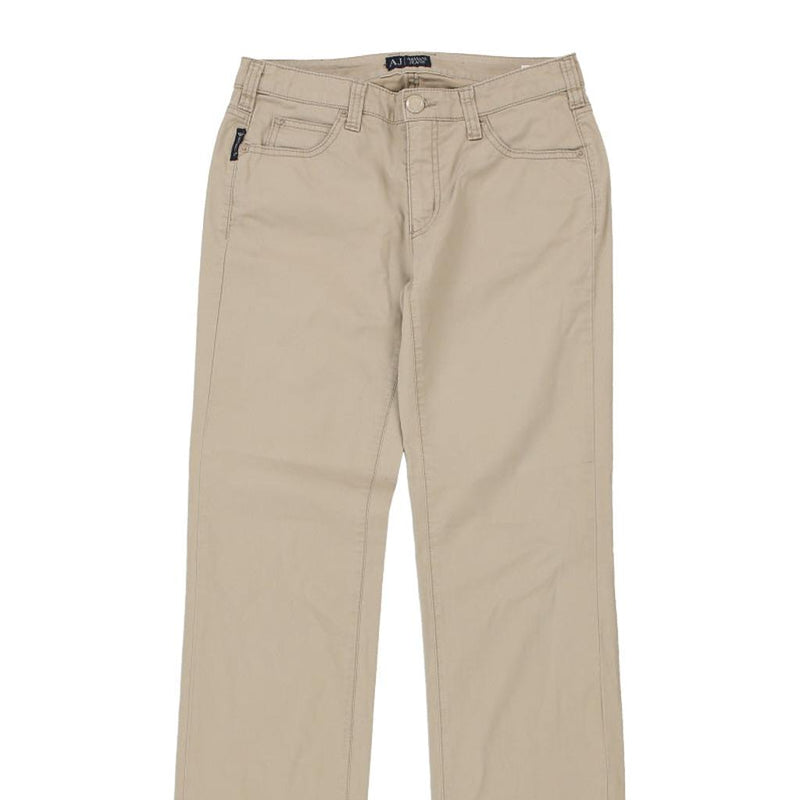 Armani Jeans Trousers - 30W UK 8 Beige Cotton