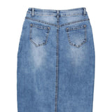 Obiettivo Midi Denim Skirt - Medium Blue Cotton
