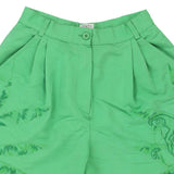 Iceberg Embroidered Shorts - 26W UK 8 Green Cotton