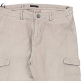 Sisley Cargo Trousers - 34W UK 14 Beige Cotton