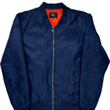 Vintage AsstSeries Bomber Jacket - Medium Blue Polyester