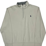 Vintage Polo By Ralph Lauren 1/4 Zip - Large Cream Cotton