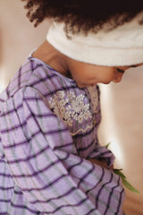 Girl's dress - Purple checks