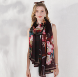 Anyyou 100% Mulberry Silk Brown Scarf Women Luxury Long Shawl – Beach Wear, Swimwear Cover Up, Pashmina Face Shield Foulard Fashion Accessory