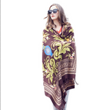 Anyyou 100% Merino Wool Multipattern Color Silk Satin Large Winter Scarf Pashmina Shawl Bandana Perfect For Women Ladies Fashion Style