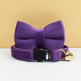 Anypet Large Violet Bow Cat Collar with Safety Buckle, Bell & Durable Adjustable Strap – Stylish Comfortable Pet Accessory for Cats