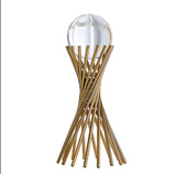 ANYHOUZ Luxury Gold Metal Tabletop Decor – Crystal Ball Sculpture for Living Room, House Display & Elegant Crafts Ornaments