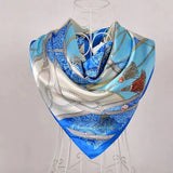 Anyyou Fashion Premium Satin Square Scarf – Sky Blue Silk-Feel Neckwrap for Women