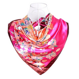 Anyyou Fashion Premium Satin Square Scarf – Dark Pink Silk-Feel Neckwrap for Women