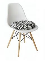 Anypillow Black & White Round Cushion – Geometric Seat Pad