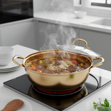 ANYGLEAM Stock Pot Gold Stainless Steel Home Restaurant Cooking Tool Single-Layer Compatible Soup Kitchen Utensils