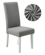 Anyseat Grey Waterproof Chair Cover – Corn Kernel Pattern Stretch Slipcover for Dining Room