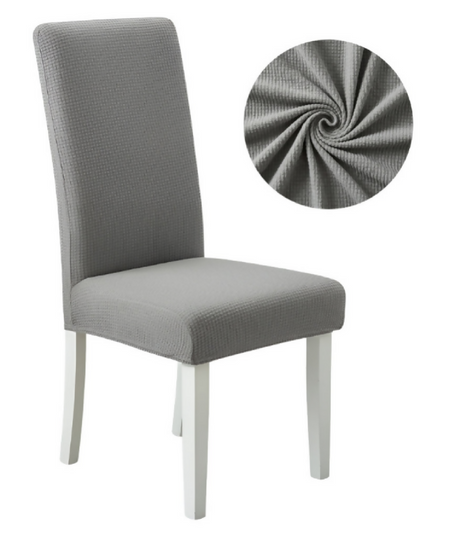 Anyseat Grey Waterproof Chair Cover – Corn Kernel Pattern Stretch Slipcover for Dining Room