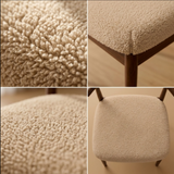 Anyseat Beige Fur Stretch Chair Cover – Washable, Removable Dining & Kitchen Seat Protector
