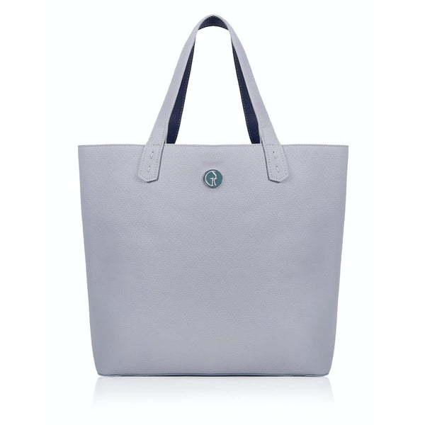 Reversible Vegan Tote In Blue & Grey