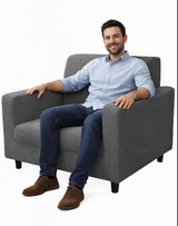 Anyseat 1-Seater Sofa Cover – Ash Grey Style Slipcover for Living Room Chair Protection