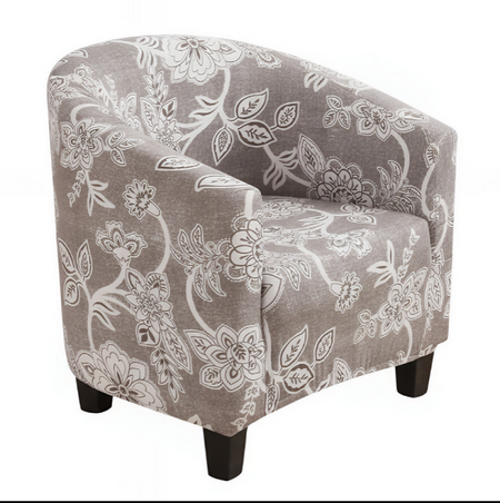Anyseat Light Gray Bohemian Chair Cover – Plain Dustproof Tub Slipcover for Home Décor