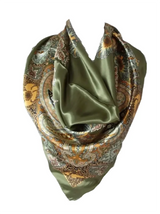 Anyyou Fashion Premium Satin Square Scarf – Army Green Silk-Feel Neckwrap for Women