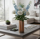 ANYHOUZ Maxery Gold Iron Flower Vase Tabletop Decor – Modern Metal Art Ornament for Living Room Display & Home Crafts