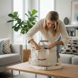Anymom Mommy Diaper Bag Beige Nappy Handbag Waterproof Messenger Canvas Ins Style Maternity Hobos Bag for Stroller