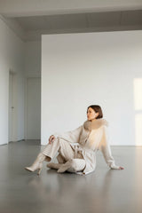 Cashmere Wrap Cardigan with Fox Fur – Cashmere Cardigan, Fur Trim