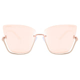 Vixen - Rosegold Frame Rosegold Lens Metal Cateye Sunglasses