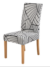 Anyseat Black Pattern Print Elastic Chair Cover – Plain Dining Slipcover & Home Décor