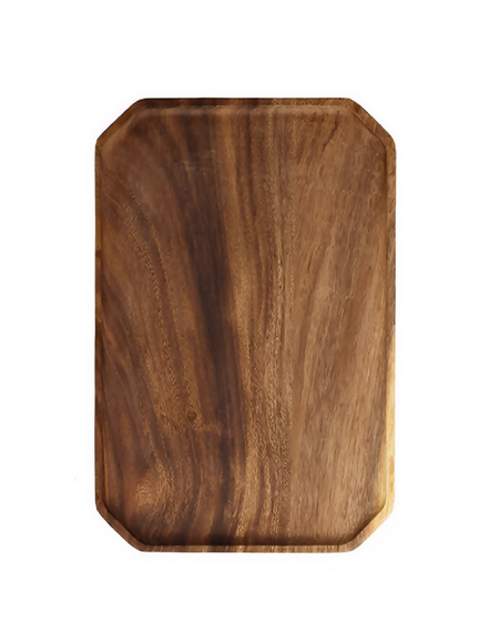 Anygleam Natural Wood Diagonal Square Acacia Wood Plate Serving Tray Food Kitchen Tableware