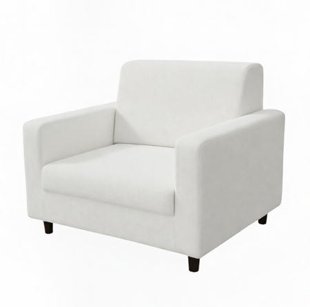 Anyseat 1-Seater Sofa Cover – Plain White Style Slipcover for Living Room Chair Protection