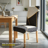 Anyseat Black Pattern Print Elastic Chair Cover – Plain Dining Slipcover & Home Décor