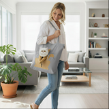 Anypet Cat Handbag Gray Soft Collar Pets Carrier Luggage Small Dog Travel Tote Bag With Safety Zippers