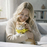 Anypet Large Mustard Yellow Bow Cat Collar with Safety Buckle, Bell & Durable Adjustable Strap – Stylish Comfortable Pet Accessory for Cats