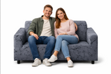 Anyseat 2-Seater Sofa Cover – Marble Gray Style Slipcover for Living Room Chair Protection