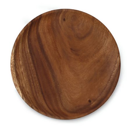 Anygleam Dark Brown 4pcs Wooden Plate Serving Tray Food Kitchen Tableware