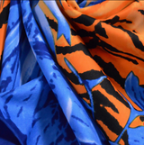 Anyyou Fashion Premium Satin Square Scarf – Romantic Floral Blue Silk-Feel Neckwrap for Women