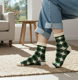 Anyfootwear Women’s Christmas Cotton Socks 5 Pairs – Mixed Colour Random Pattern Fashion Crew Socks Size 5–11