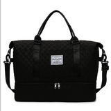 Anymom Mommy Diaper Bag Black Handbag for Mom Waterproof Tote Yoga Gym Wet Bag Large Capacity for Travel and Sports
