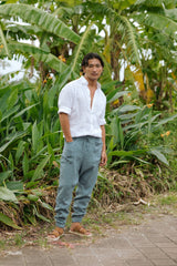 Men's linen shirt Nevada - White