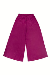 Slow Fashion Linen Women's Palazzo Pants - Raspberry