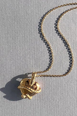 Wise Heart Charm Necklace Gold