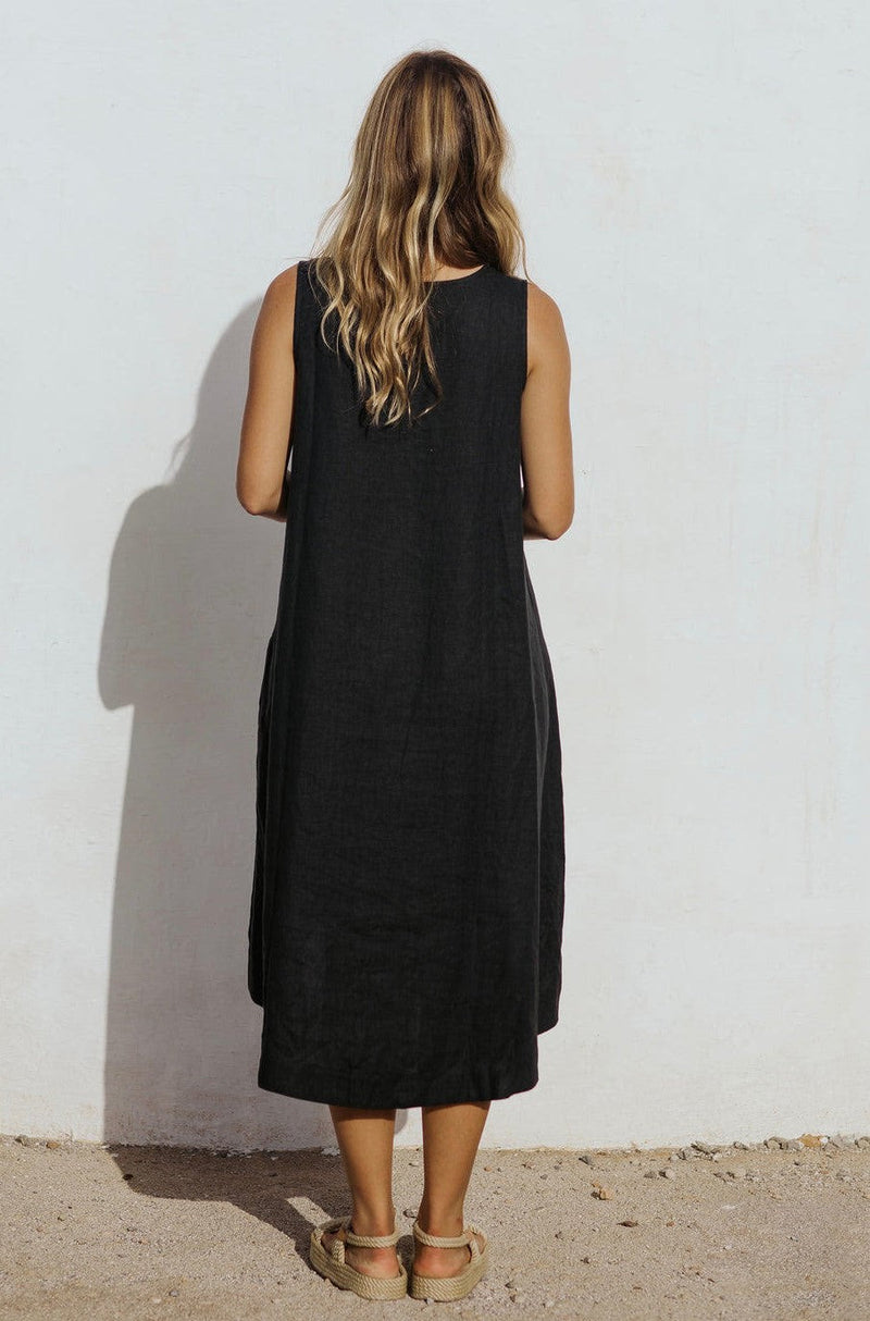 Royal Toscana linen dress - Black
