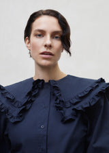 Oversized collar women's blouse