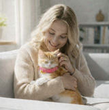 Anypet Stylish Pink Cat Collar Large Size – Adjustable Safety Buckle, Bell & Durable Strap for Cats & Small Pets