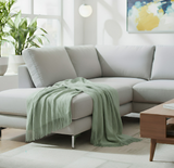 Anycozy Gray Faux Cashmere Throw Blanket – Diamond Knit Sofa Cover & Home Decor Accent