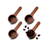 Anygleam Brown 4pcs Wooden Measuring Spoon Coffee Scoop Kitchen Tableware