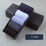 Anyfootwear 5 Pairs Men's Casual Business Socks Size 6-10 High Quality Cotton Breathable Elastic Solid Color Dress Socks