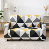 Anyseat 2-Seater Sofa Cover – Yellow White Geometric Style Slipcover for Living Room Chair Protection